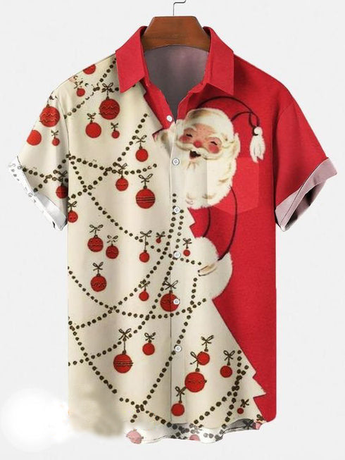 Men's Christmas Funny Graphic Short Sleeve Hawaiian Shirt